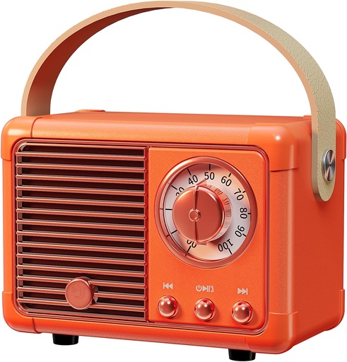 QFX RETRO RADIO RECHARGEABLE PORTABLE SPEAKER - RED 