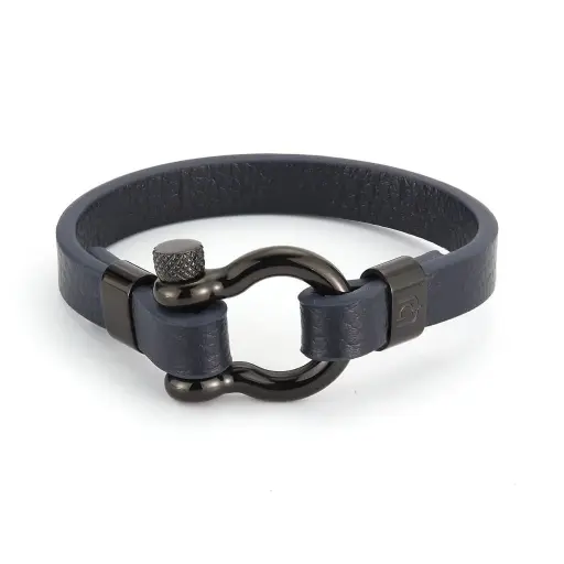 GIORGIO MILANO MEN Horseshoe Leather with Screw Lock Closure BRACELET 1538BK5