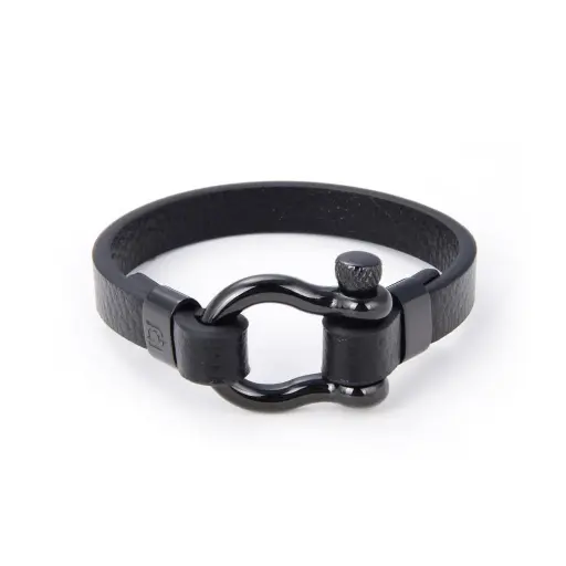 GIORGIO MILANO MEN Horseshoe Leather with Screw Lock Closure BRACELET 1538SBK2