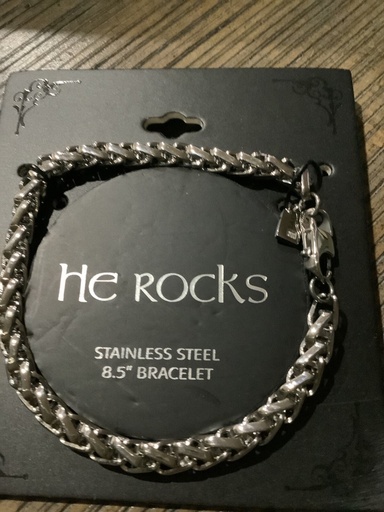 HE ROCKS Stainless Steel Adjustable Bracelet