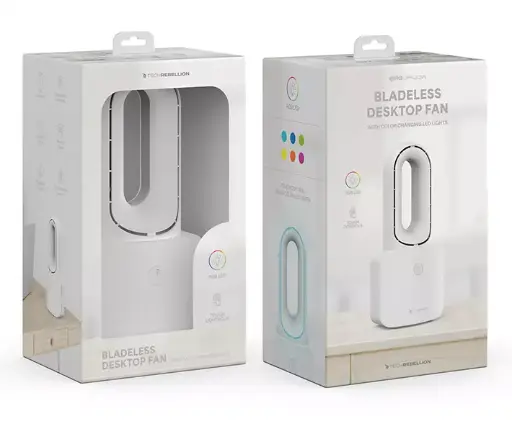 TECH REBELLION BLADELESS PORTABLE FAN WHITE