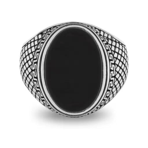 Nautica Brass Ring with Black stone