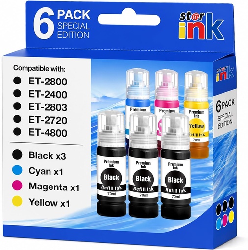 Starink Compatible Ink Refill Bottles Replacement for EPSON 522 Ink Refill Bottles