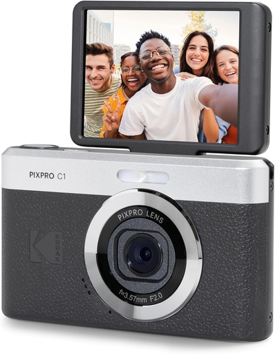 Kodak PIXPRO C1 Digital Camera, 13MP Compact Point & Shoot (Black)