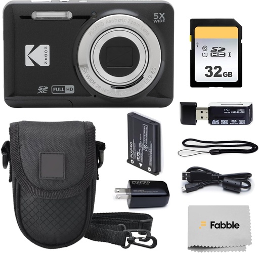 KODAK PIXPRO FZ55 16MP Digital Point & Shoot Camera,Bundle (Black)