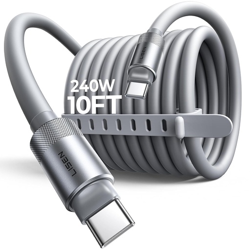 LISEN 10FT USB C Cable Fast Charging Chubby 240W USB C to USB C Cable Cord