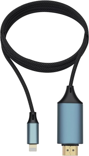 VOXATVO Lightning to Hdmi 6.6FT HD Mirroring Cable for iPhone and iPad  Braided Cord, Plug and Play No‑App