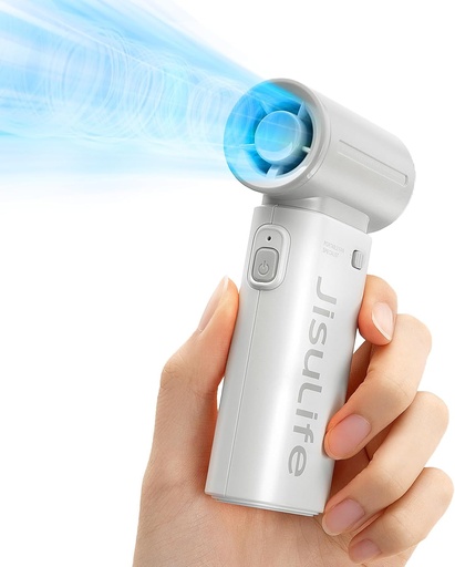 JISULIFE Portable Handheld Fan Life9, Turbo Airflow, Up to 18H Runtime - Grey