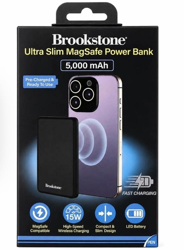 brookstone ultra slim magsafe power bank 5000MAH (Black)