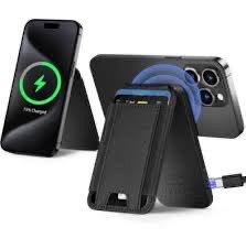 SOUJ 2 IN 1 WIRELESS CHARGING SMART WALLET (BLACK) 