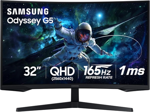 Samsung 32" Odyssey (G55C) Series QHD 1000R Curved Gaming Monitor, (LS32CG550ENXZA)