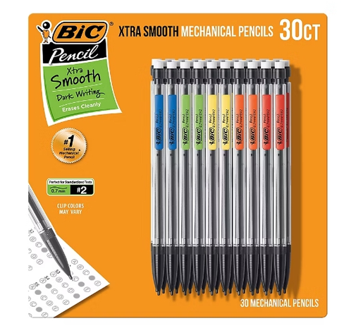 BIC Xtra-Smooth Mechanical Pencils with Erasers, 30 ct.