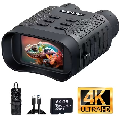 ENNOVOR Night Vision Binoculars 4400mAh Rechargeable Battery, 4k Video & Photo, Suitable for Security, Hunting, And Camping (25mm/50mm)