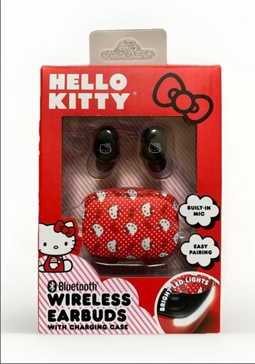 Hello Kitty Wireless EARBUDS WITH CHARGING CASE - BLACK