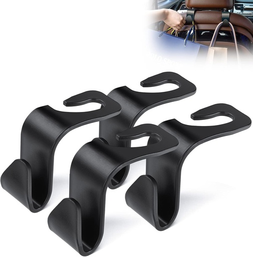 AUTO BASICS HEADREST SEAT HOOKS 4PACK 