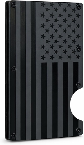 BrookStone american flag credit card holder with money clip