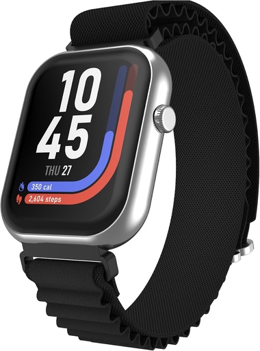 iTOUCH AIR 5 Smartwatch, 1.85" AMOLED Display - Silver / Black Alpine