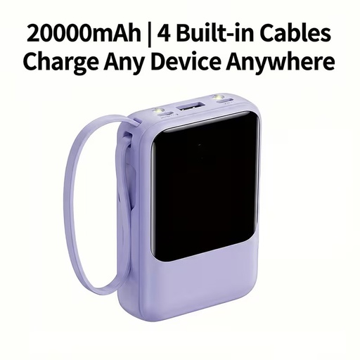 20000mAh Portable Power Bank, 20W Charging Portable Power Bank with LED Display - Purple