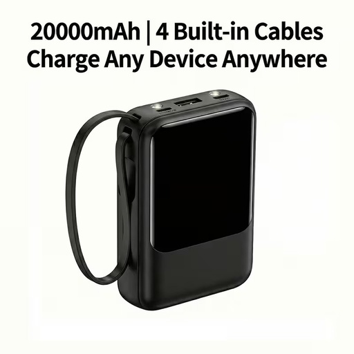 20000mAh Portable Power Bank, 20W Charging Portable Power Bank with LED Display - Black