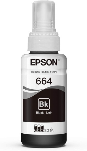 Epson 664 Genuine Black EcoTank Ink Refill Bottle T664120