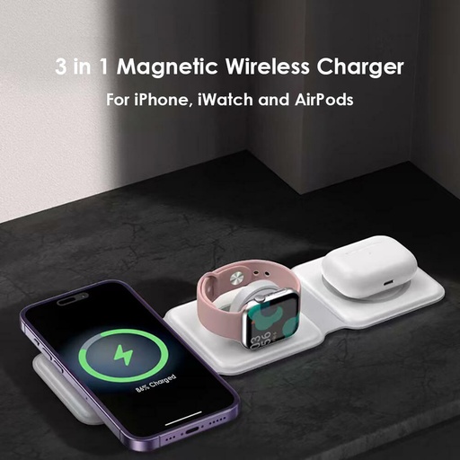 iHOME 3-IN-1 MAGNETIC WIRELESS CHARGER 