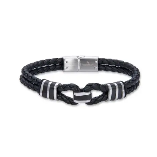 GIORGIO MILANO MEN Double Braided Leather BRACELET 2066STBK02