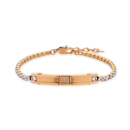 GIORGIO MILANO MEN Center Bar Stainless Steel Tennis BRACELET 2087SGCL
