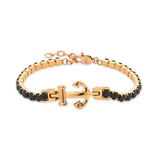 GIORGIO MILANO MEN Anchor Tennis Stainless Steel BRACELET 2088SGBK