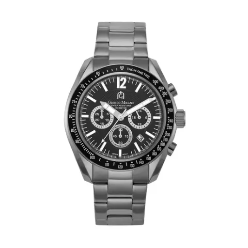 Giorgio Milano round BLACK stainless steel case with BLACK Bezel 219SGY10 ALDO 