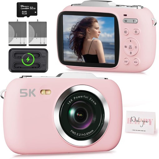  DIGITAL CAMERA 4K UHD 64MP AUTOFOCUS 16X ZOOM  WITH 32GB TF CARD BLUE